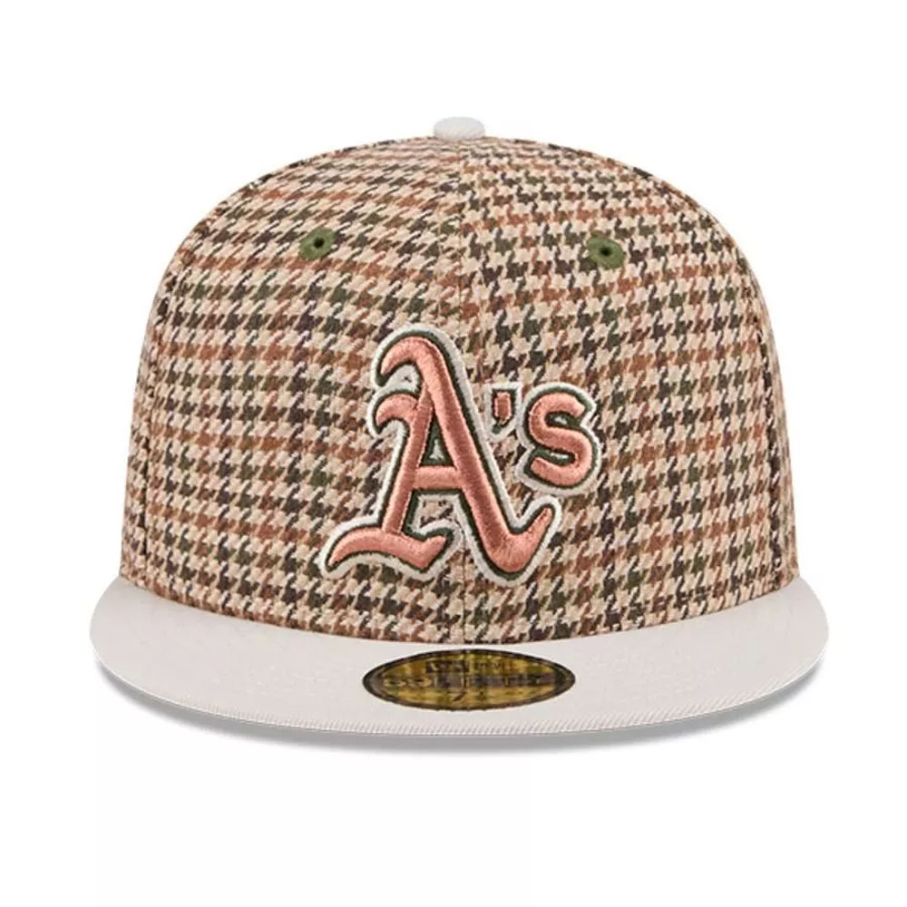 Jockey Gorro New Era 59FIFTY Oakland Athletics  MLB Houndstooth Open Café