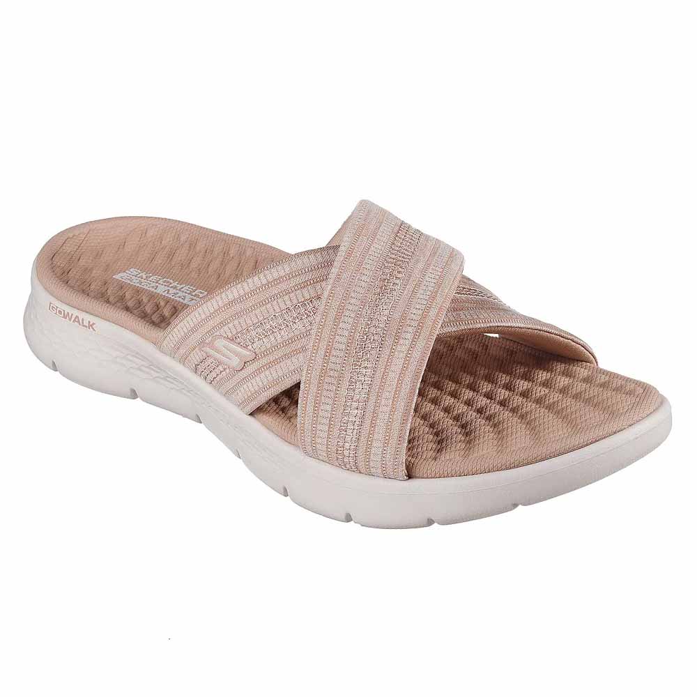 Sandalias Mujer Skechers Go Walk Flex Sandal Impressed Beige