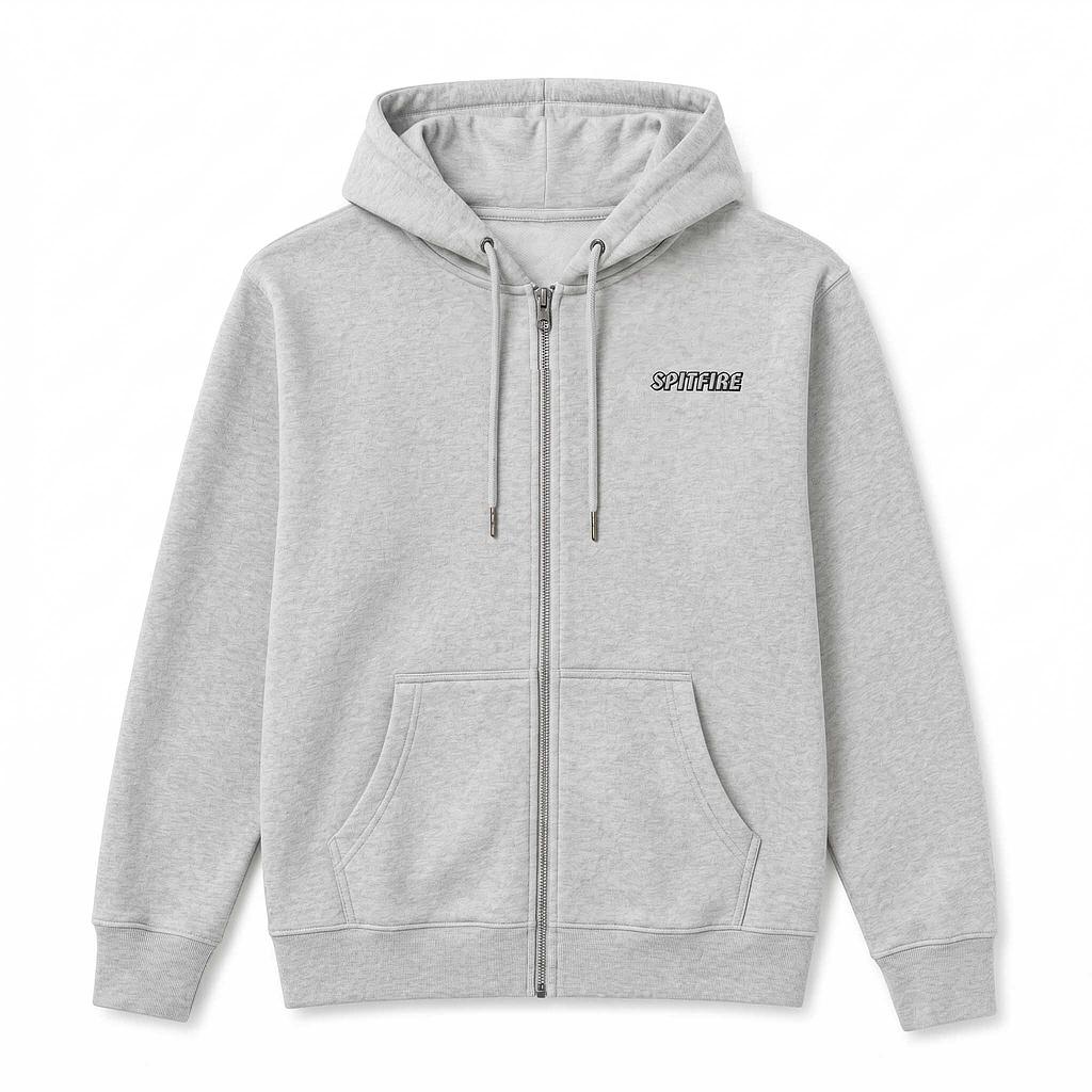 Polerón Full Zipper Hombre Spitfire Grip State Gris