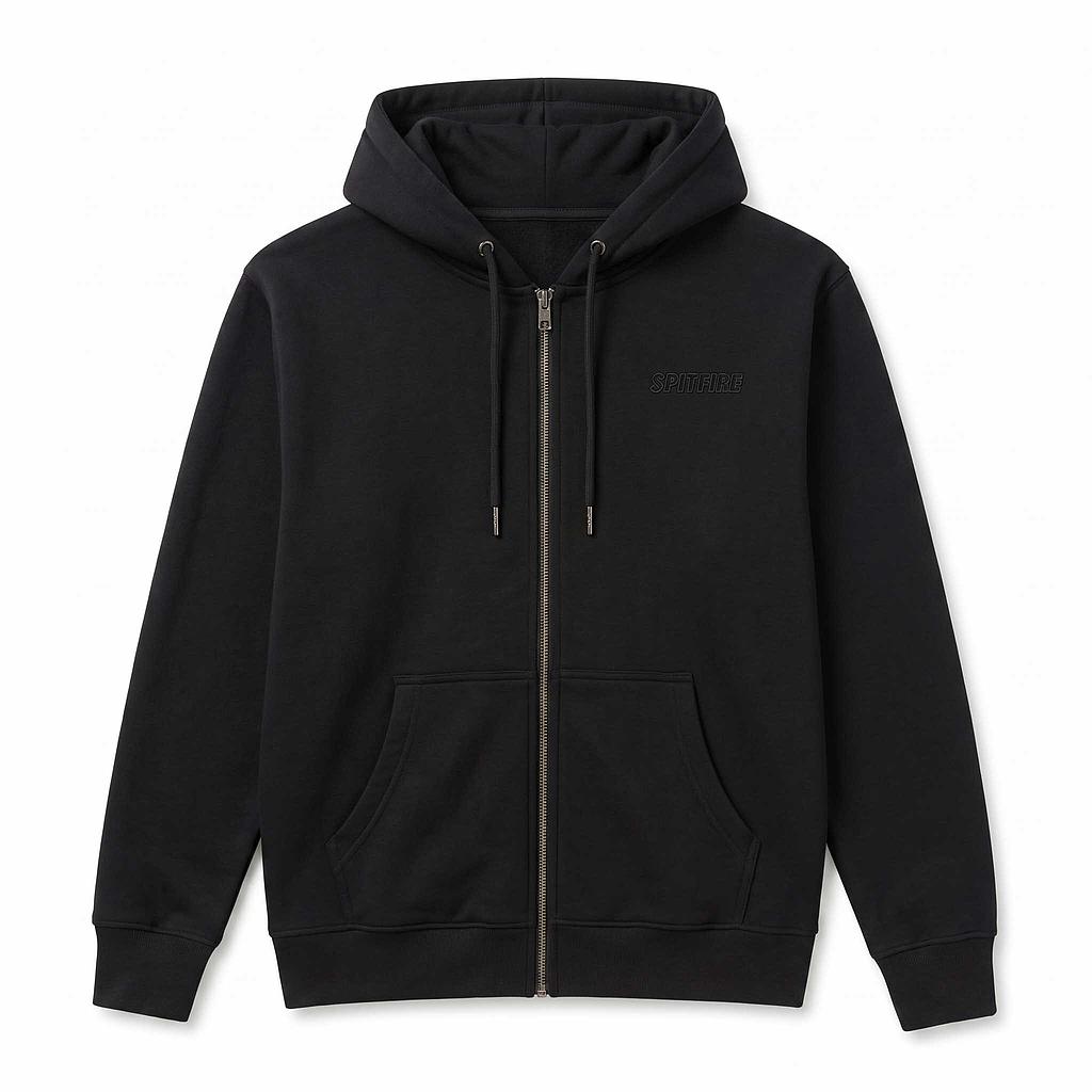 Polerón Full Zipper Hombre Spitfire Grip State Negro