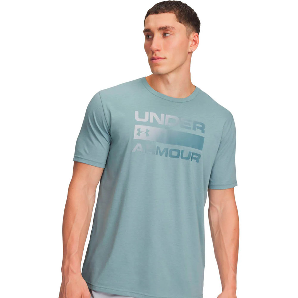 Polera Manga Corta Hombre Under Armour Team Issue Wordmark Verde