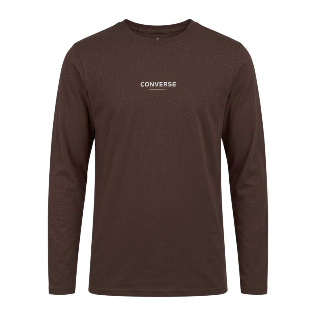 Polera Manga Larga Hombre Marrón Line Converse