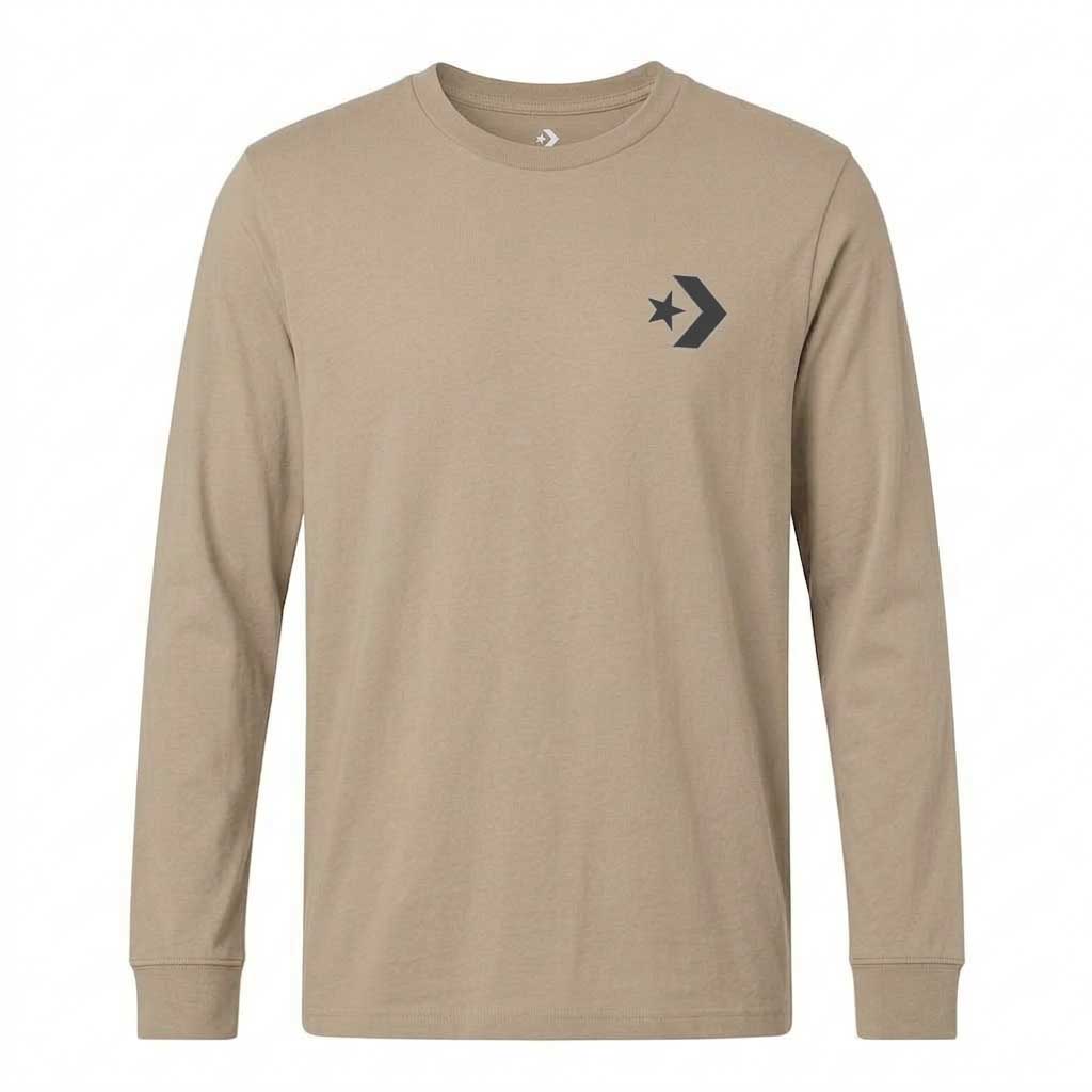 Polera Manga Larga Hombre Beige Converse