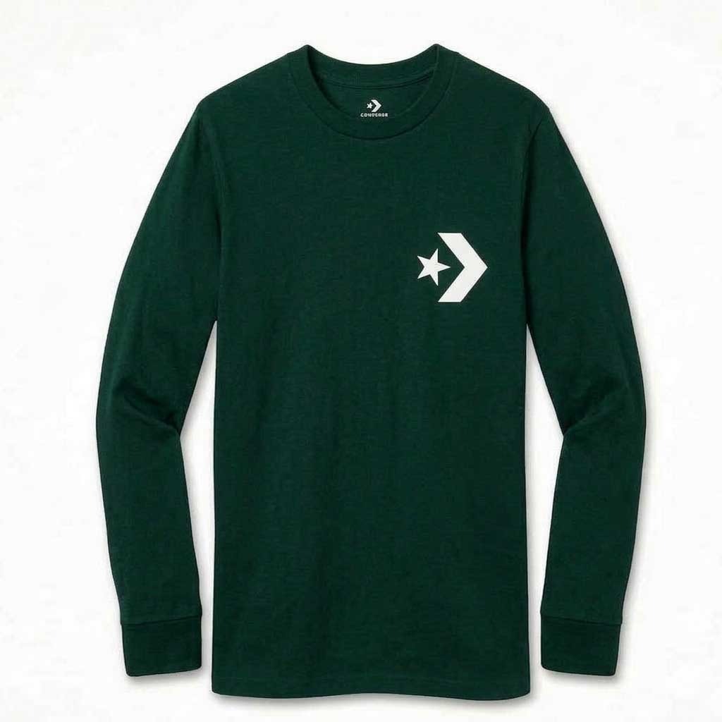 Polera Manga Larga Hombre Verde Converse