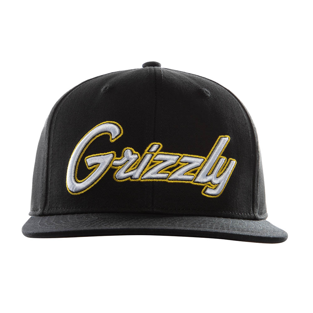 Jockey Negro Grizzly Griptape Smooth Script Snapback Raised Embroidery