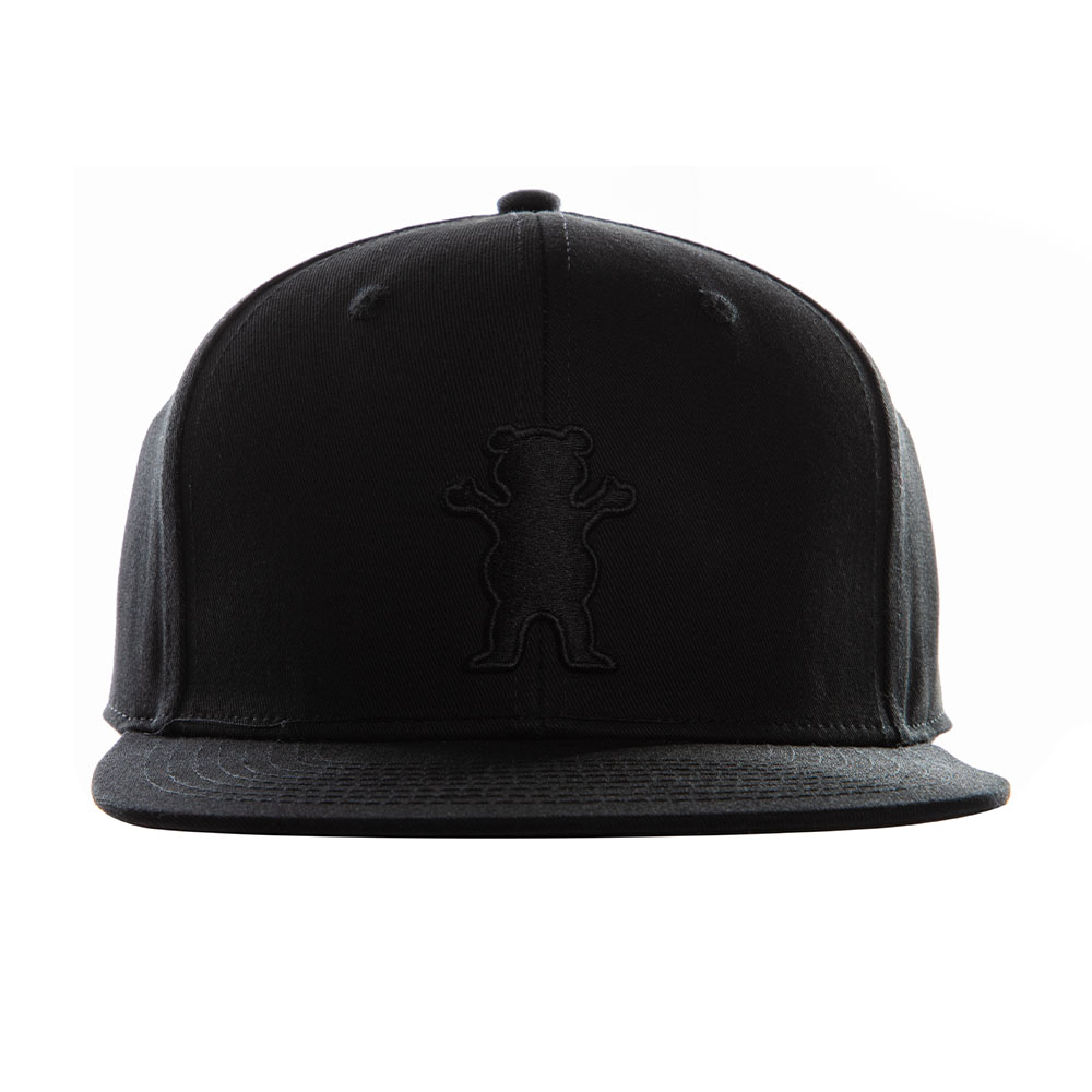 Jockey All Black Grizzly Griptape Og Bear Snapback Raised Embroidery