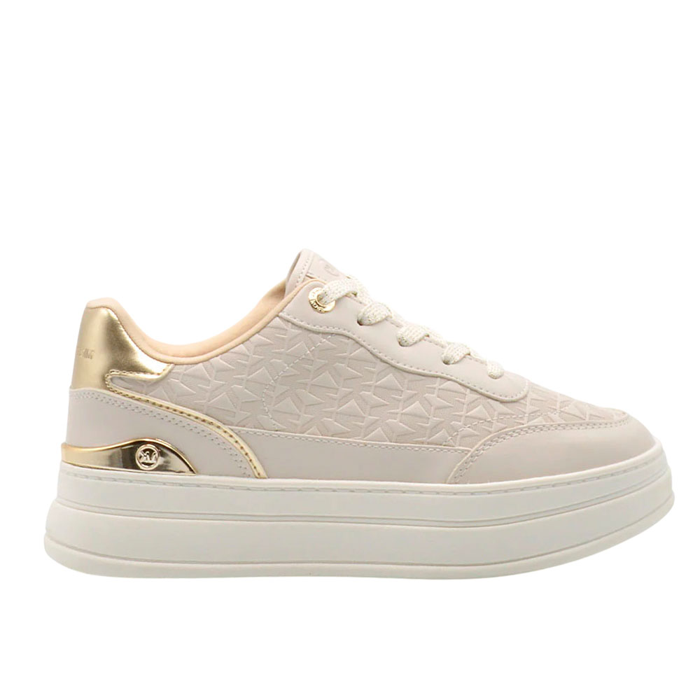 Zapatilla Mujer Michael Kors Hayes Beige Gold Originales