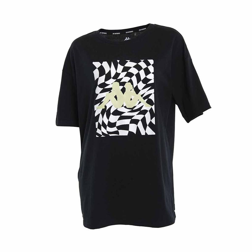 Polera Mujer Kappa Negro Deportiva Confort