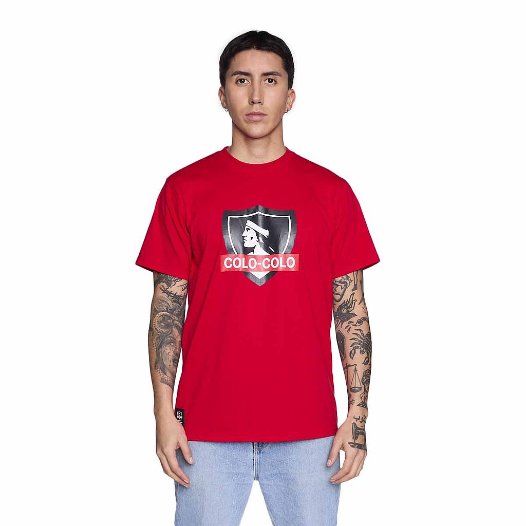 Polera Colo Colo Urbano Hombre Escudo Rojo
