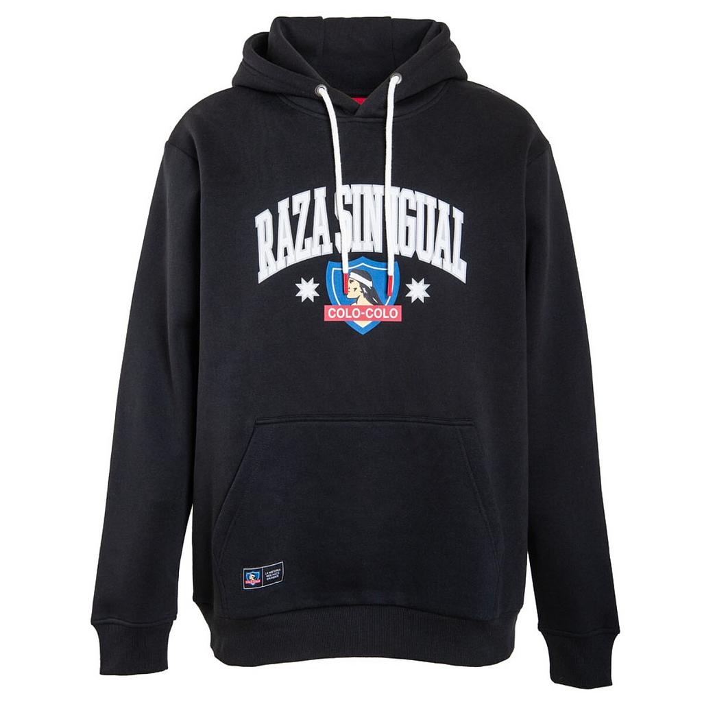 Poleron Colo Colo Urbano Hoodie Negro «Raza Sin Igual»