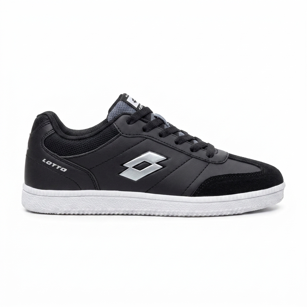 Zapatilla Deportiva Juvenil Lotto Calcio JR Negro Blanco