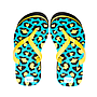 Sandalias hawaiana con plataforma mujer hang loose animal print celeste 