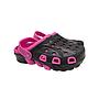 Sandalia Negro Fucsia Mujer