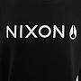 Polerón Hombre Nixon Crew Negro Logo Blanco