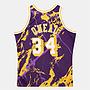 Camiseta Mitchell and Ness Shaquille O'neal 34 Lakers Marble