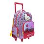 Mochila Hello Kitty Infantil Rueditas Rojo