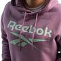 Polerón Corto Hoodie c/ Capucha Mujer Reebok Classics Big Logo Fleece Gris Rosado