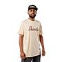 Polera Hombre Grizzly Griptape Print Script Logo Negro Beige