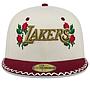 Jockey Gorra New Era 59Fifty NBA Los Angeles Lakers Novelty Stitch White