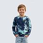 Poleron Liviano Crew Niño Tie Dye Print Azul