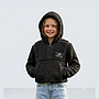 Polerón Sherpa Kids Crop Top Negro
