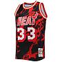 Camiseta Mitchell and Ness Miami Heat Alonzo Mourning 33 Marble