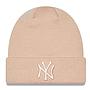 Gorro Beanie New Era New York Yankees MLB Wide Cuff Beige Mujer