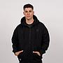 Poleron Hombre Colo Colo Urbano Full Zipper Negro Logo Grande