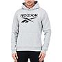 Polerón Hoodie Hombre Reebok Gris Melange Logo Negro