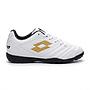 Zapatilla Baby Fútbol Niño Lotto Stadio 705 TF JR Blanco Dorado