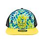 Gorro snapback trucker kids visera plana big head tye dye turquesa-amarillo-azul.