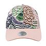 Gorro snapback visera curva hang loose rosado floral stamp